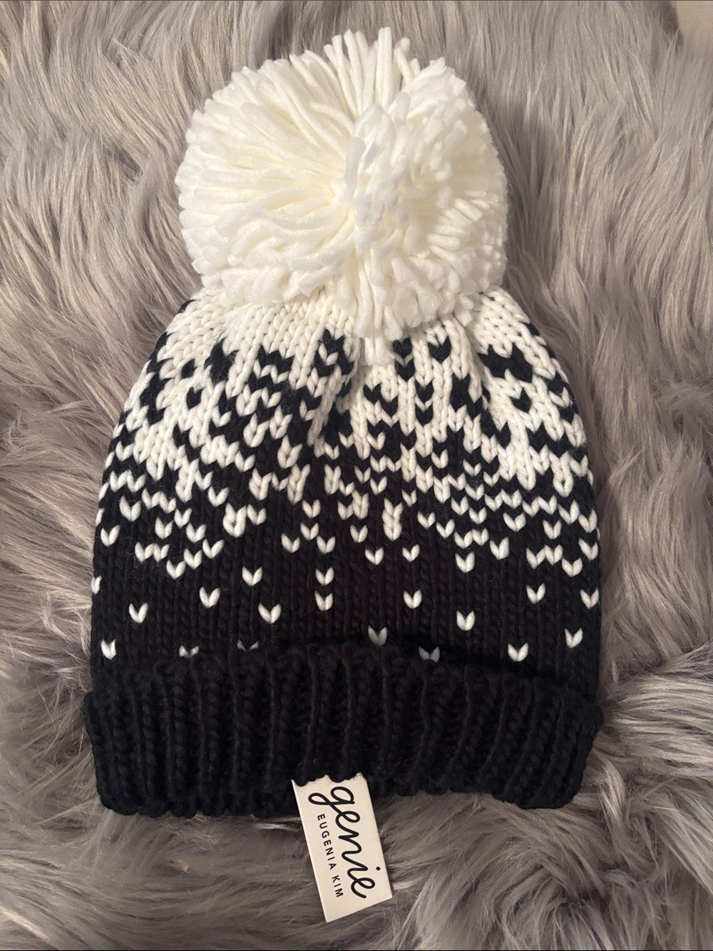 Black & White Pom Beanie